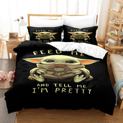 2024 NEW Cute Baby Yoda Cosplay Bedding Set Quilt Cover Without Filler