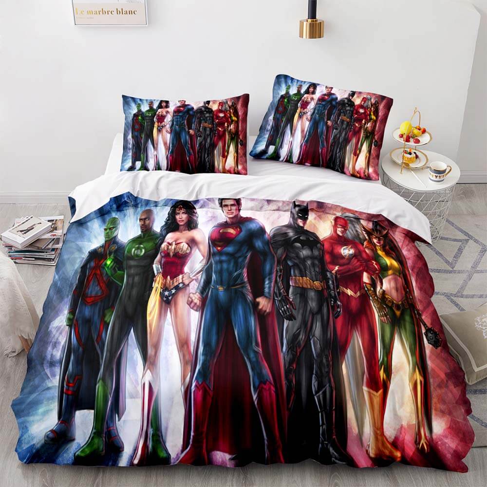 2024 NEW DC Justice League Bedding Set Throw Quilt Duvet Cover Bedding Sets