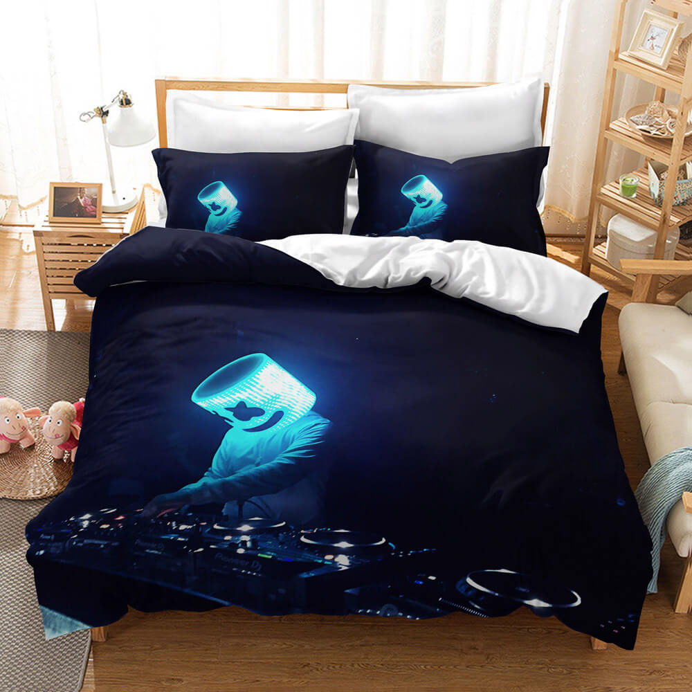 2024 NEW DJ Marshmello Cosplay Bedding Set Quilt Covers Without Filler