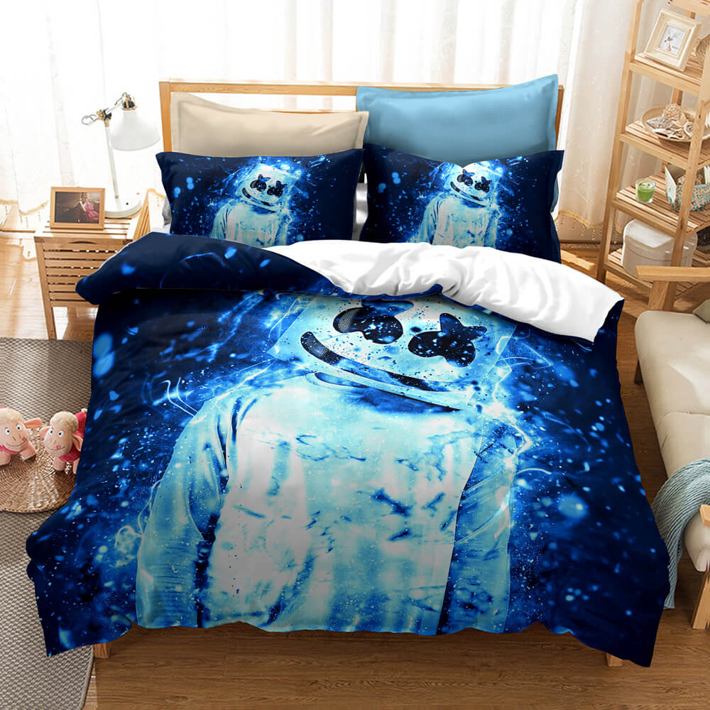 2024 NEW DJ Marshmello Cosplay Bedding Set Quilt Covers Without Filler