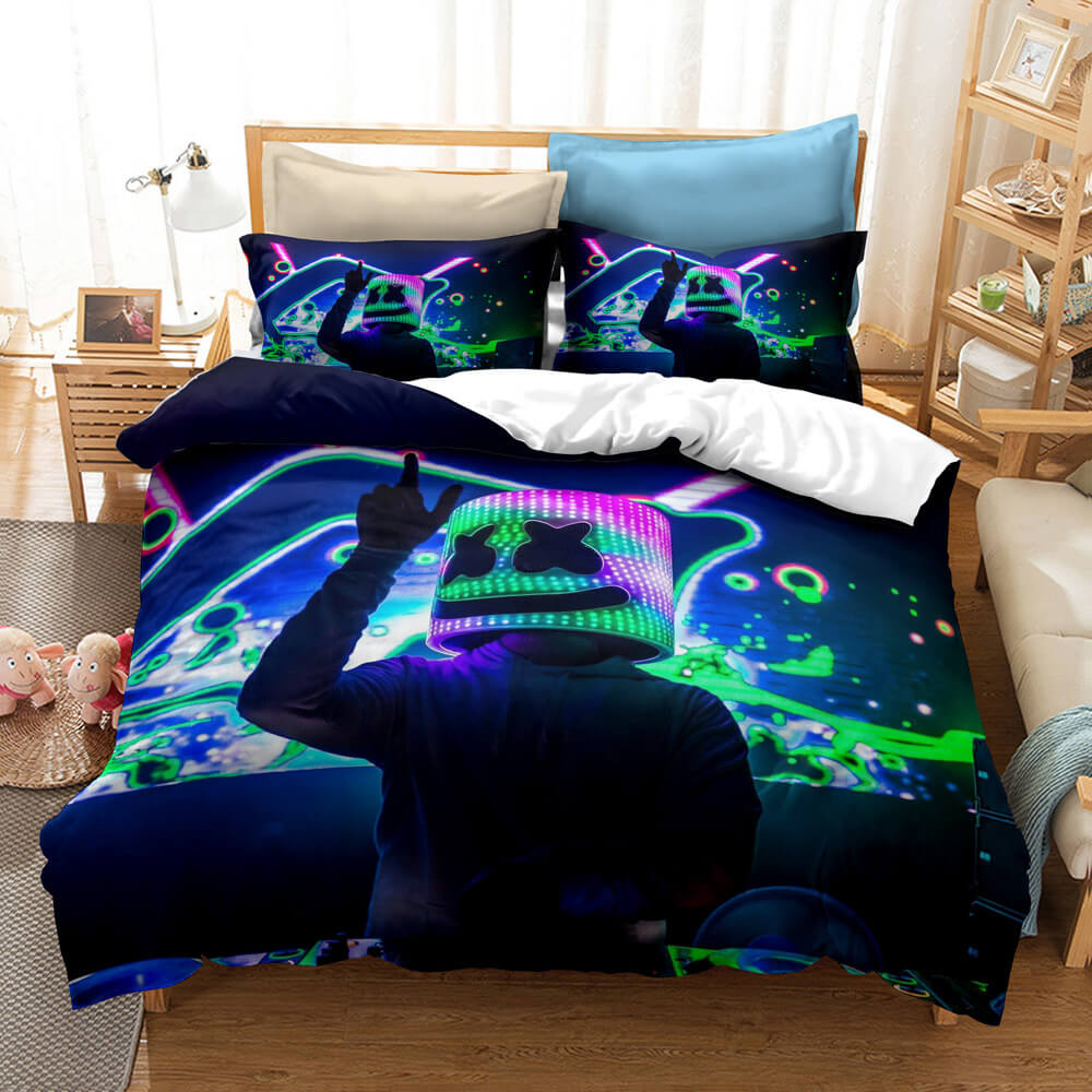 2024 NEW DJ Marshmello Cosplay Bedding Set Quilt Covers Without Filler