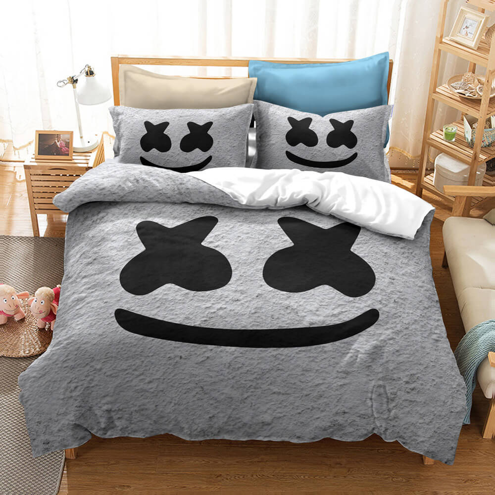 2024 NEW DJ Marshmello Cosplay Bedding Set Quilt Covers Without Filler