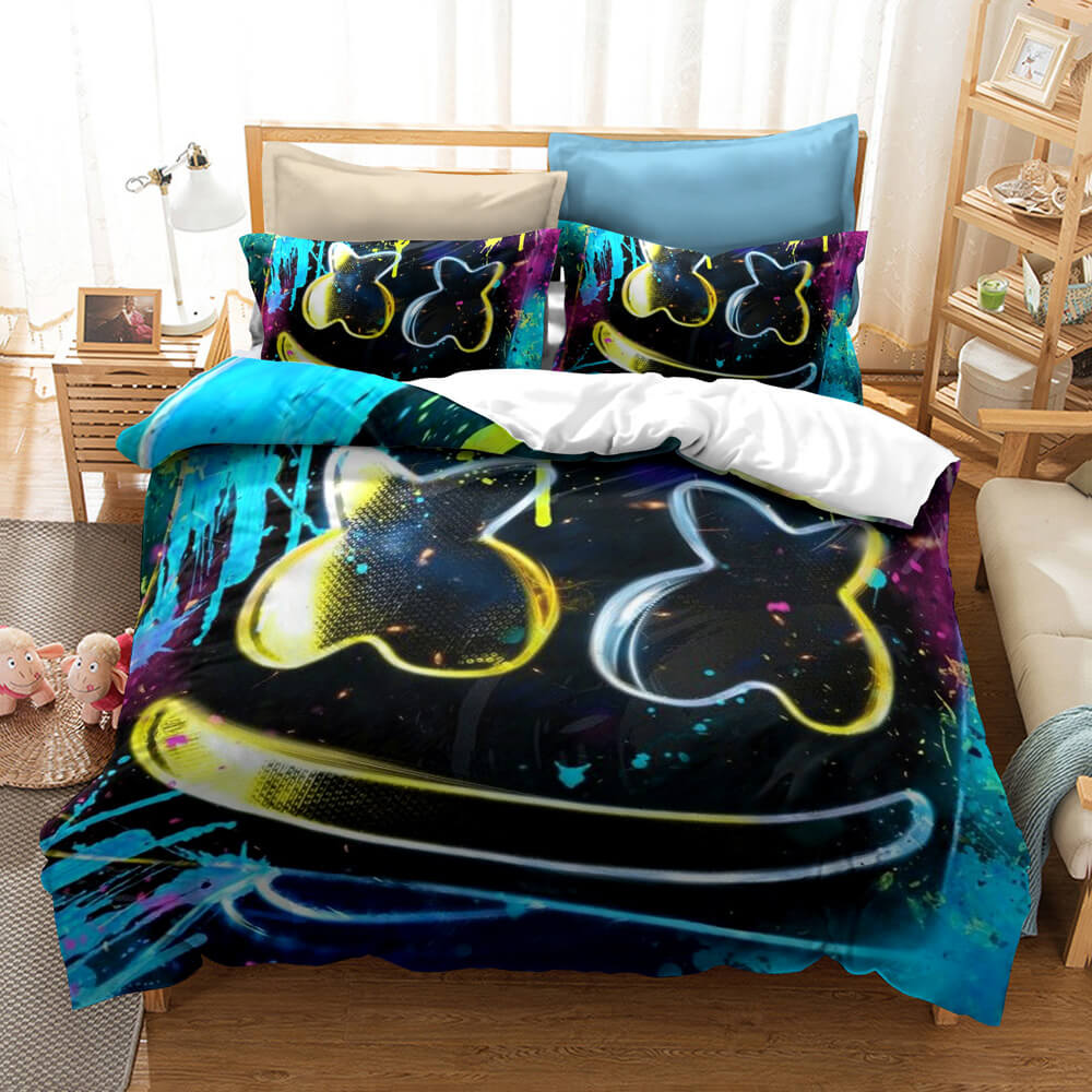 2024 NEW DJ Marshmello Cosplay Bedding Set Quilt Covers Without Filler