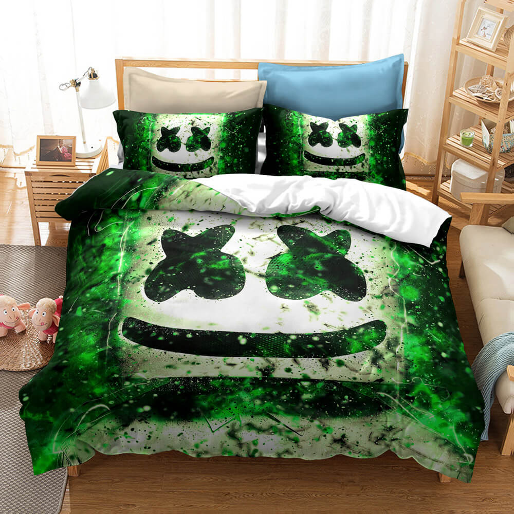 2024 NEW DJ Marshmello Cosplay Bedding Set Quilt Covers Without Filler