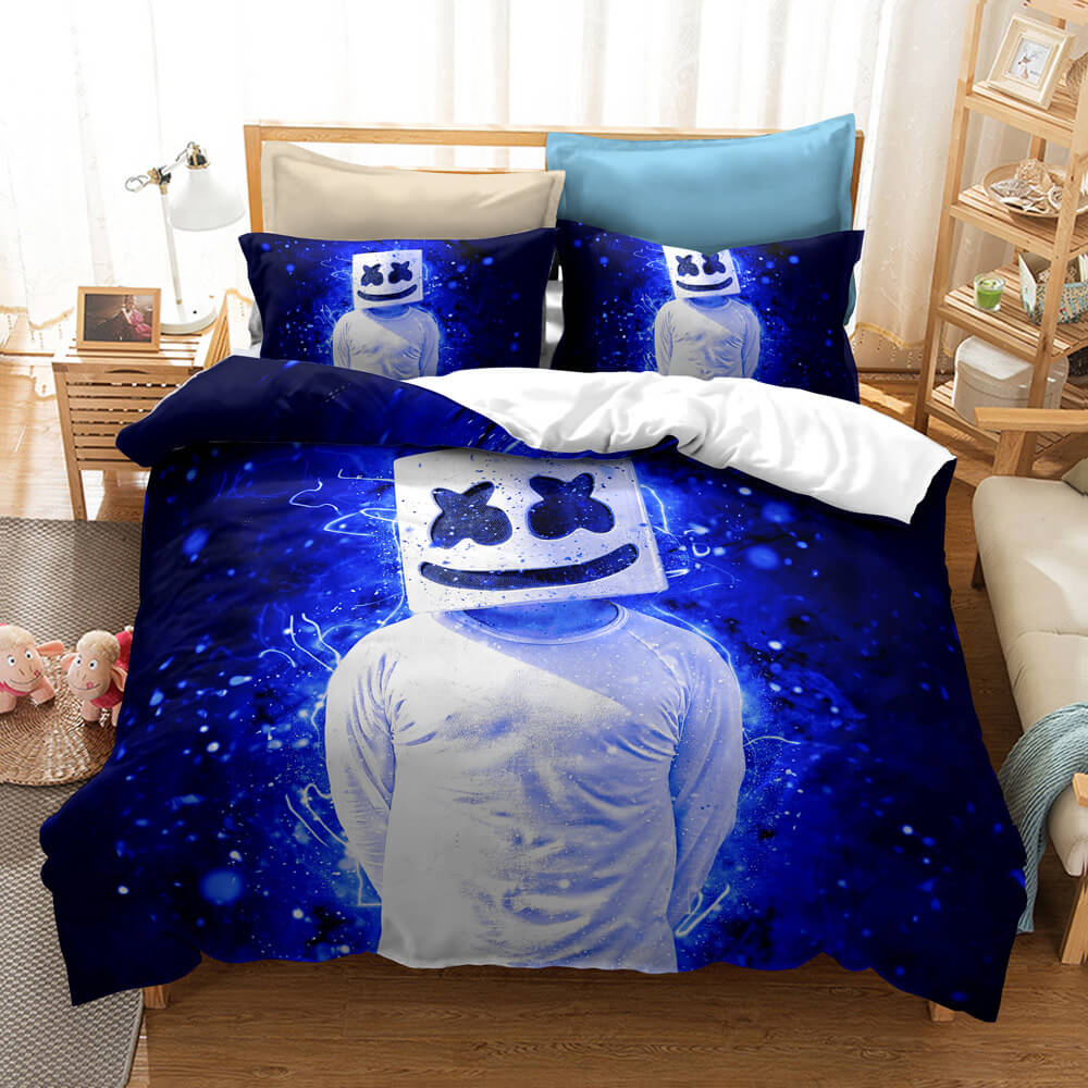 2024 NEW DJ Marshmello Cosplay Bedding Set Quilt Covers Without Filler