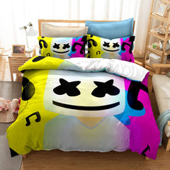 2024 NEW DJ Marshmello Cosplay Bedding Set Quilt Covers Without Filler