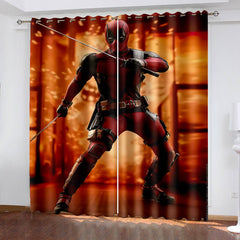 2024 NEW Deadpool Curtains  Pattern Blackout Window Drapes