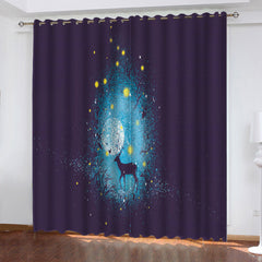 2024 NEW Deer Curtains Pattern Blackout Window Drapes