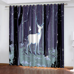 2024 NEW Deer Curtains Pattern Blackout Window Drapes