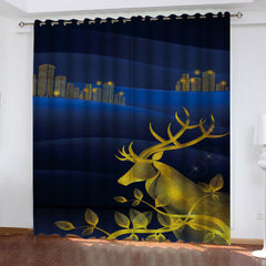 2024 NEW Deer Curtains Pattern Blackout Window Drapes