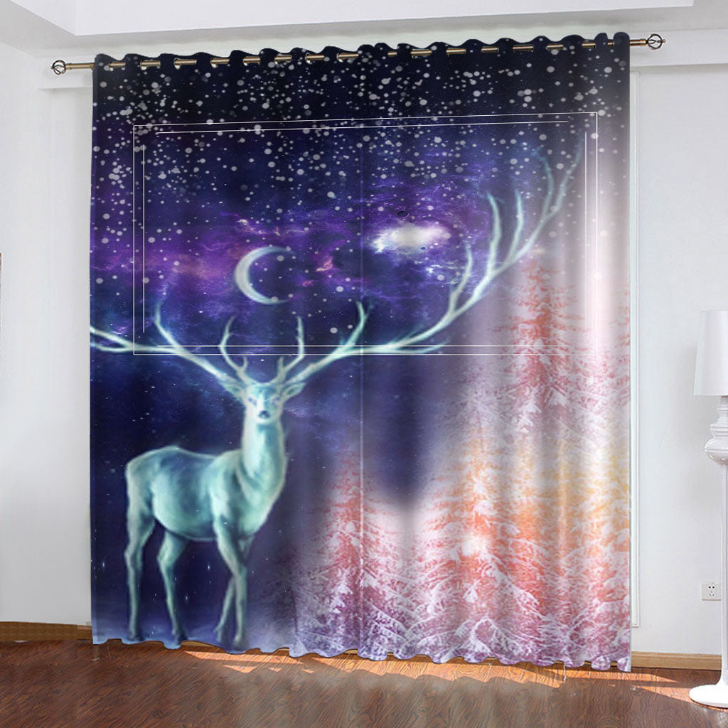 2024 NEW Deer Curtains Pattern Blackout Window Drapes