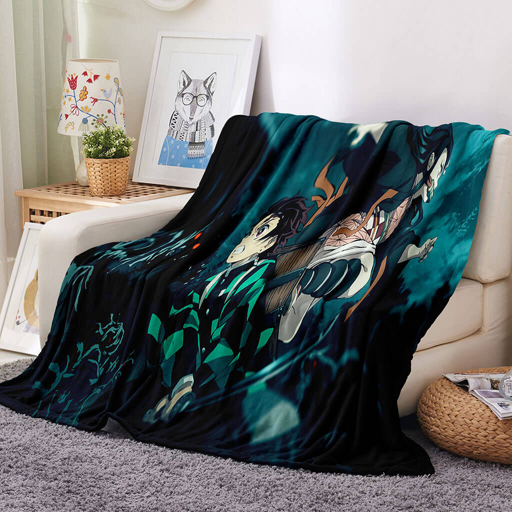 2024 NEW Demon Slayer Blanket Flannel Throw Room Decoration