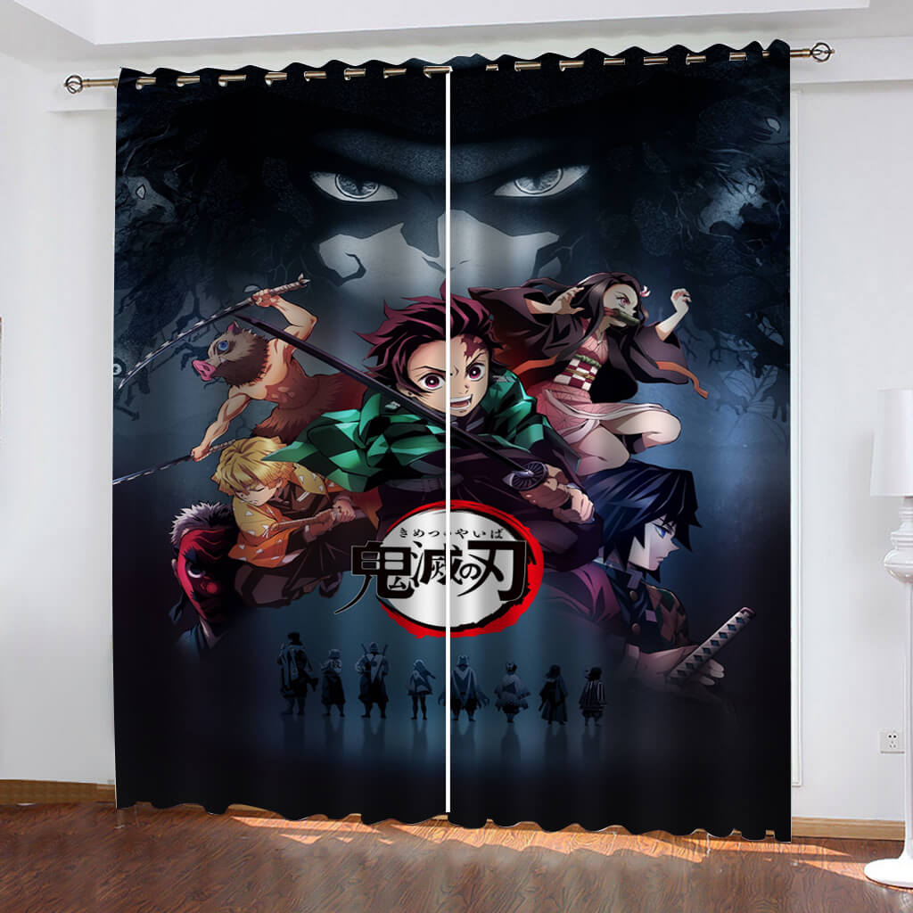 2025 NEW Demon Slayer Curtains Blackout Window Treatments Drapes for Room Decoration