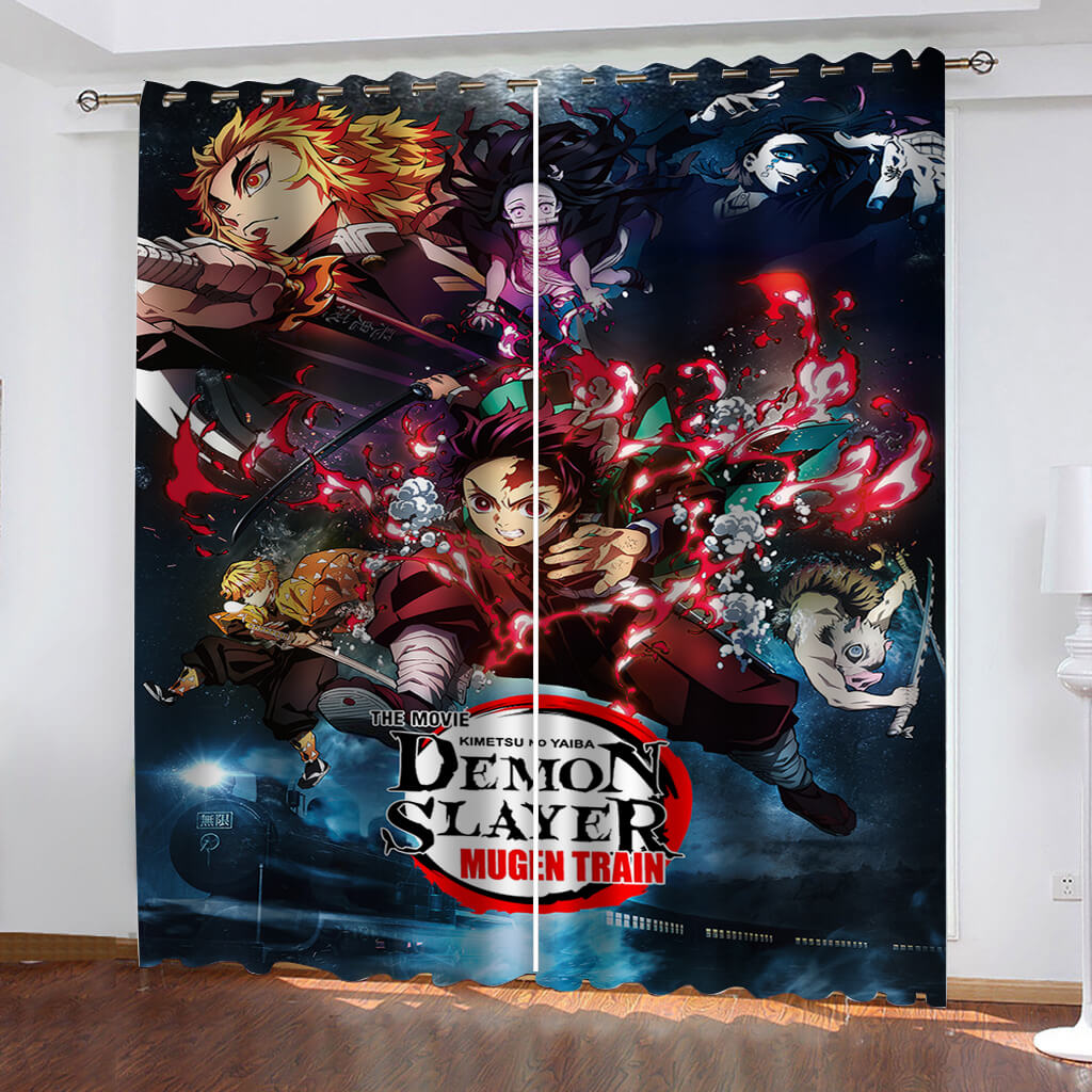 2025 NEW Demon Slayer Curtains Blackout Window Treatments Drapes for Room Decoration