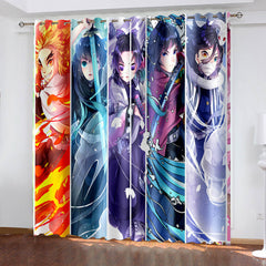 2024 NEW Demon Slayer Curtains Pattern Blackout Window Drapes