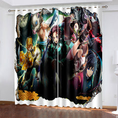 2024 NEW Demon Slayer Curtains Pattern Blackout Window Drapes