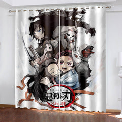 2024 NEW Demon Slayer Curtains Pattern Blackout Window Drapes