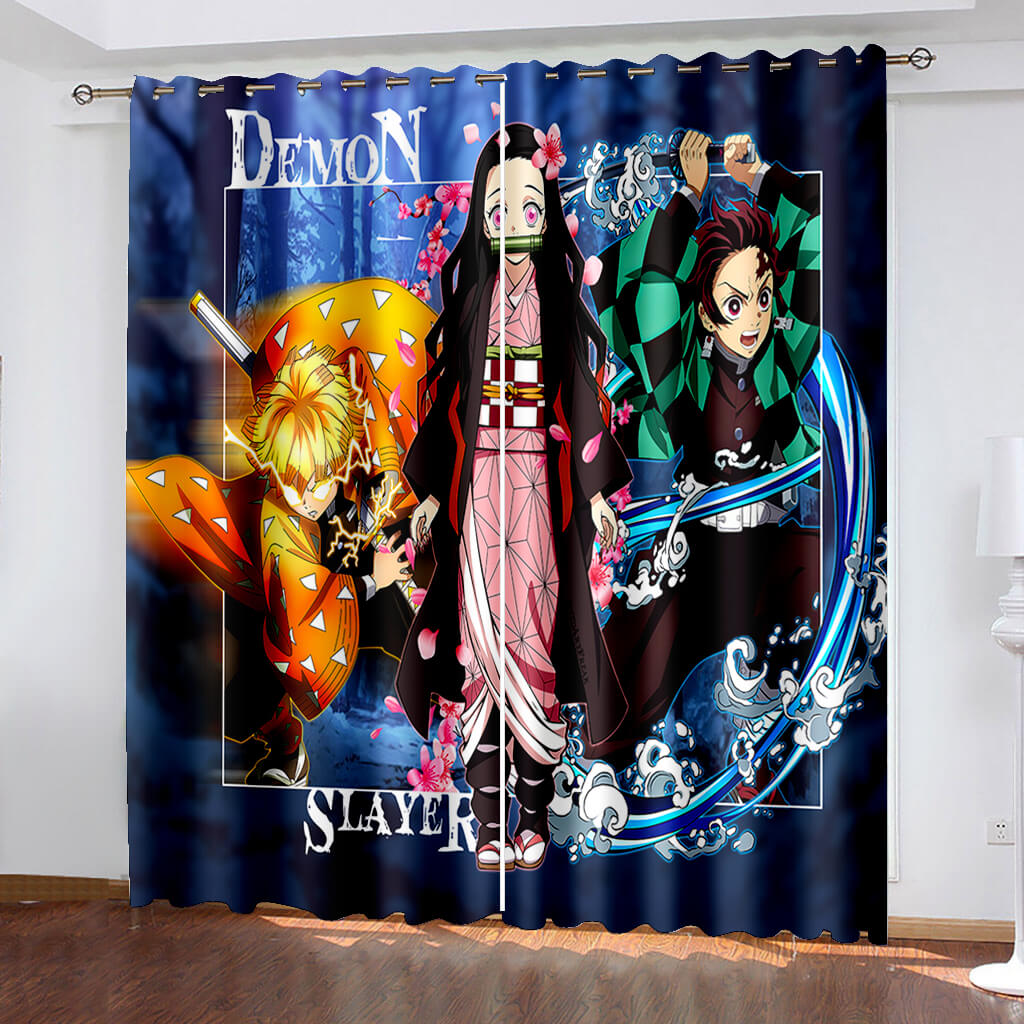 2024 NEW Demon Slayer Curtains Pattern Blackout Window Drapes