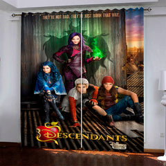 2024 NEW Descendants Panther Curtains Blackout Window Drapes