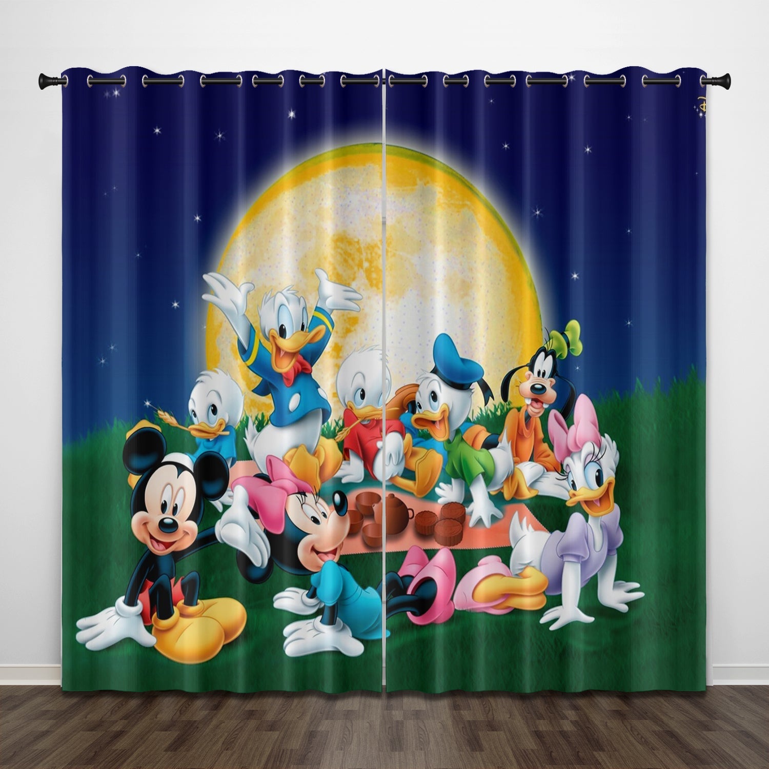 2024 NEW Donald Duck Curtains Pattern Blackout Window Drapes