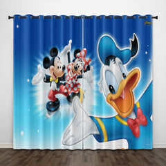 2024 NEW Donald Duck Curtains Pattern Blackout Window Drapes