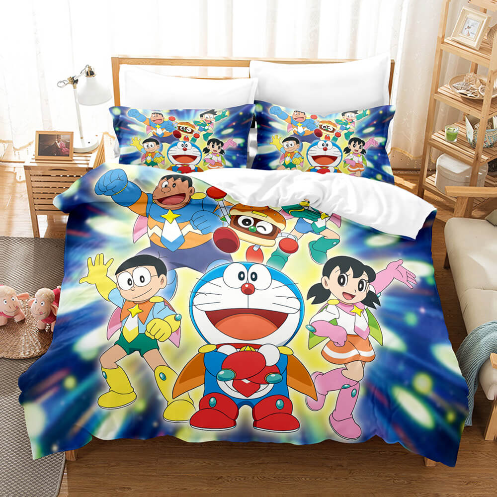 2024 NEW Doraemon Cosplay Bedding Set Quilt Cover Room Decoration