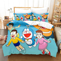 2024 NEW Doraemon Cosplay Bedding Set Quilt Cover Room Decoration