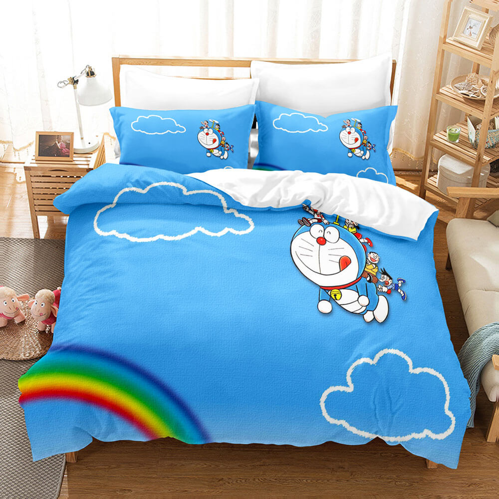 2024 NEW Doraemon Cosplay Bedding Set Quilt Cover Room Decoration