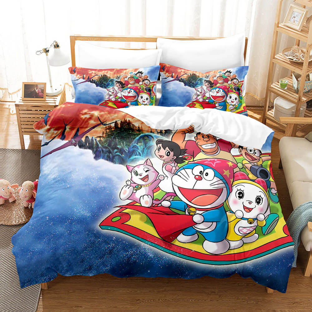 2024 NEW Doraemon Cosplay Bedding Set Quilt Cover Room Decoration