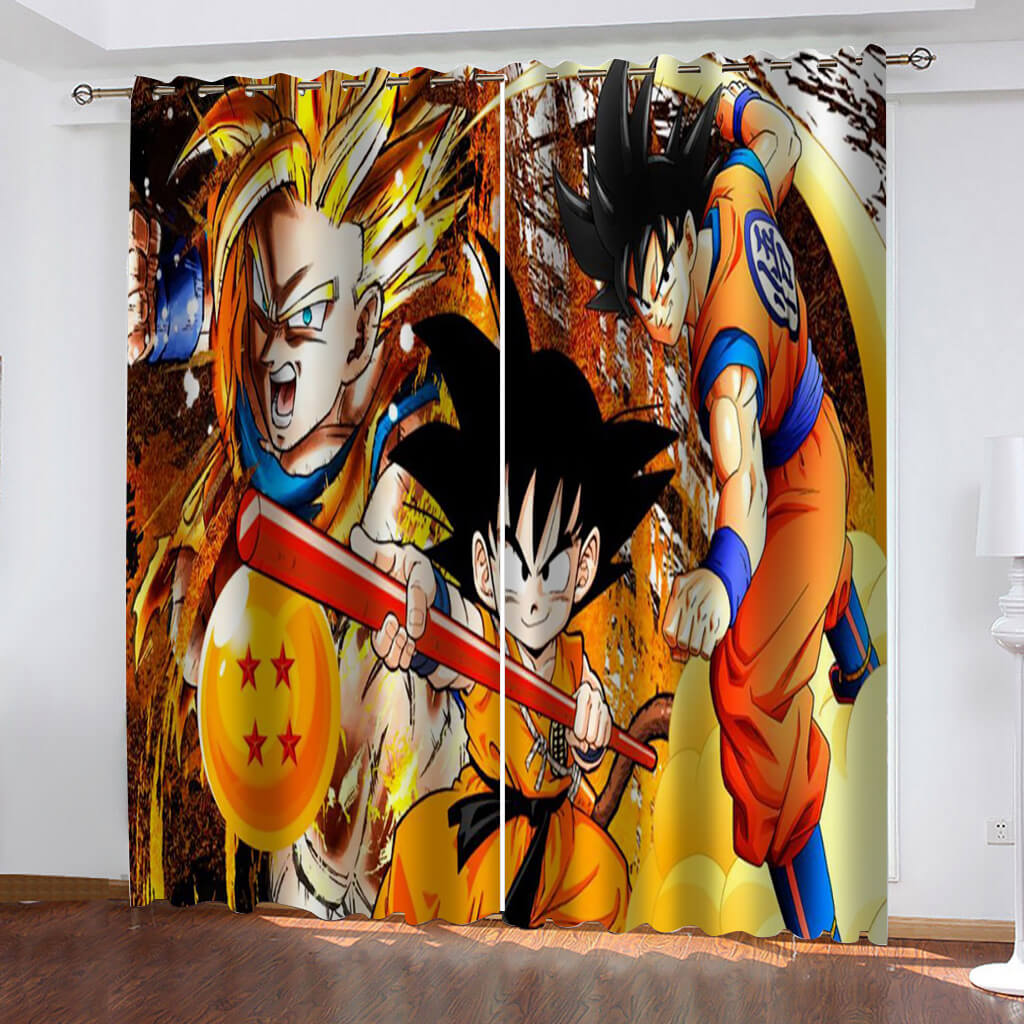 2024 NEW Dragon Ball Curtains Blackout Window Treatments Drapes for Room Decor