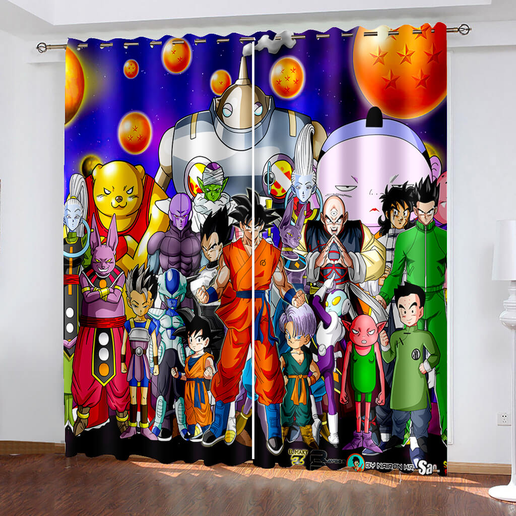 2024 NEW Dragon Ball Curtains Pattern Blackout Window Drapes