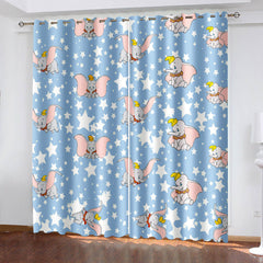 2024 NEW Dumbo Curtains Cosplay Blackout Window Treatments Drapes for Room Decor