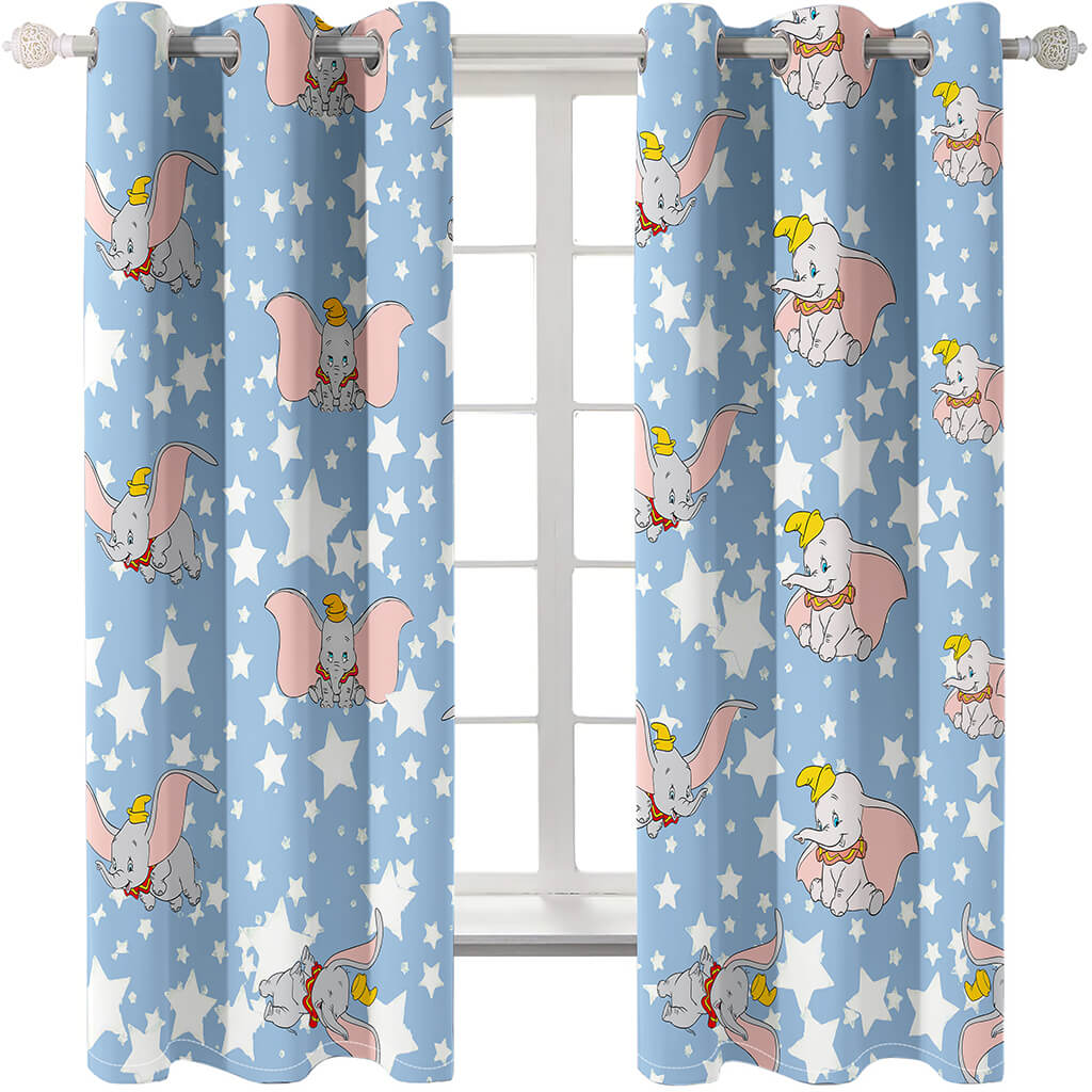 2024 NEW Dumbo Curtains Cosplay Blackout Window Treatments Drapes for Room Decor
