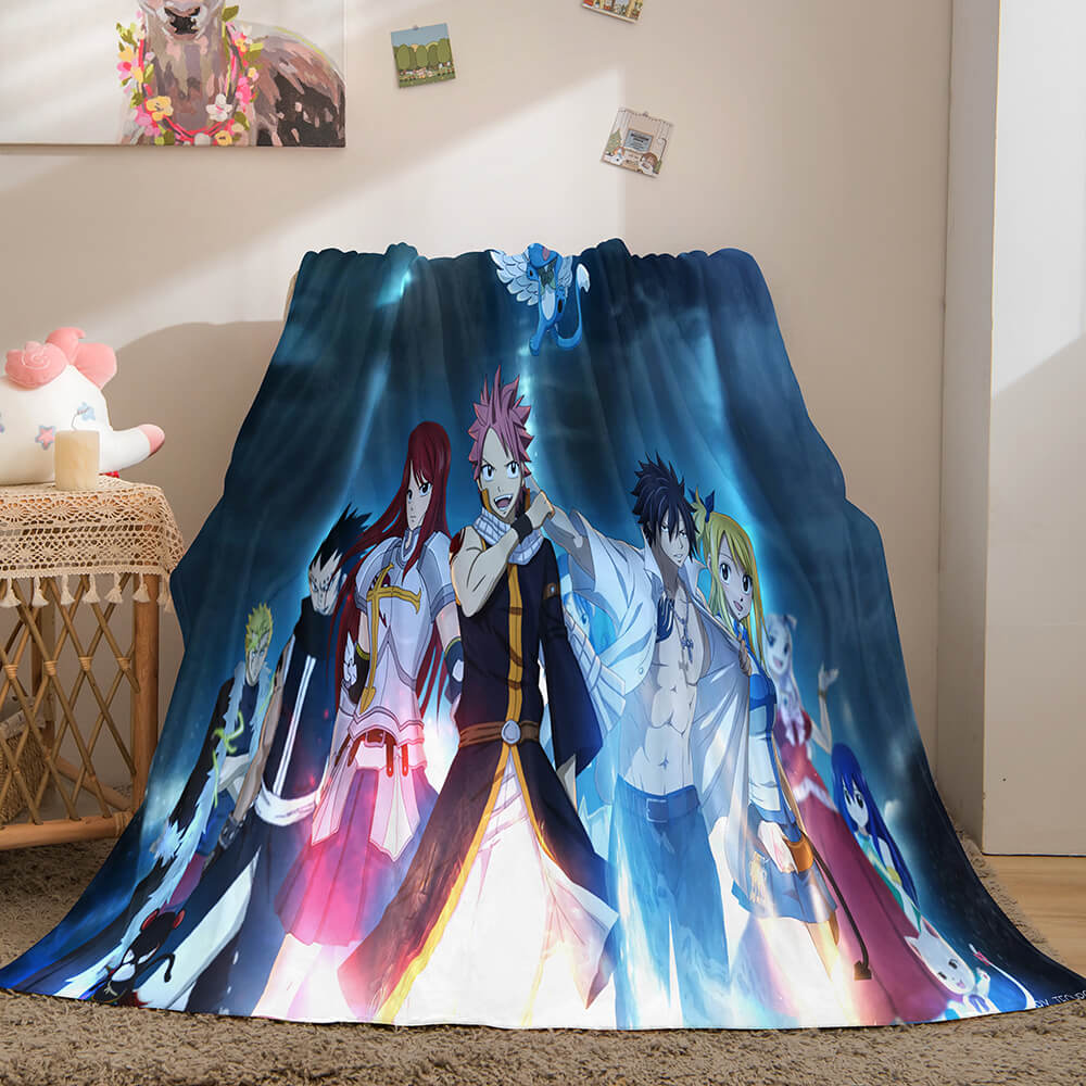 2024 NEW Fairy Tail Flannel Caroset Throw Cosplay Blanket