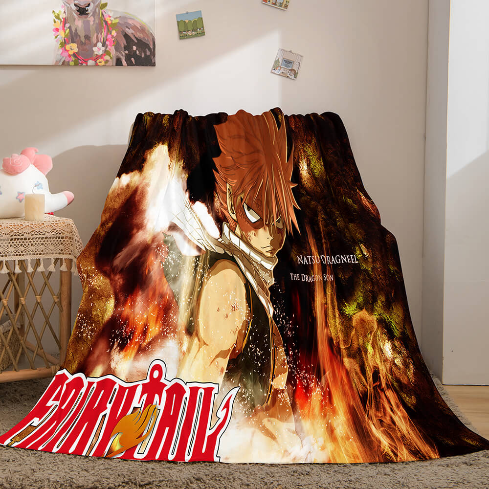 2024 NEW Fairy Tail Flannel Caroset Throw Cosplay Blanket