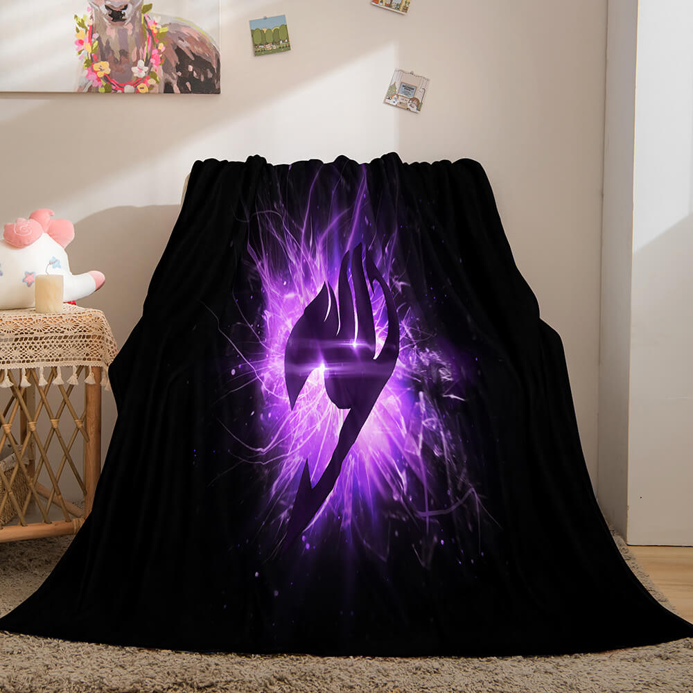 2024 NEW Fairy Tail Flannel Caroset Throw Cosplay Blanket