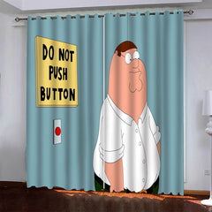 2024 NEW Family Guy Curtains Pattern Blackout Window Drapes