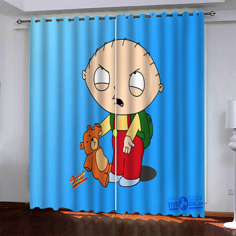2024 NEW Family Guy Curtains Pattern Blackout Window Drapes