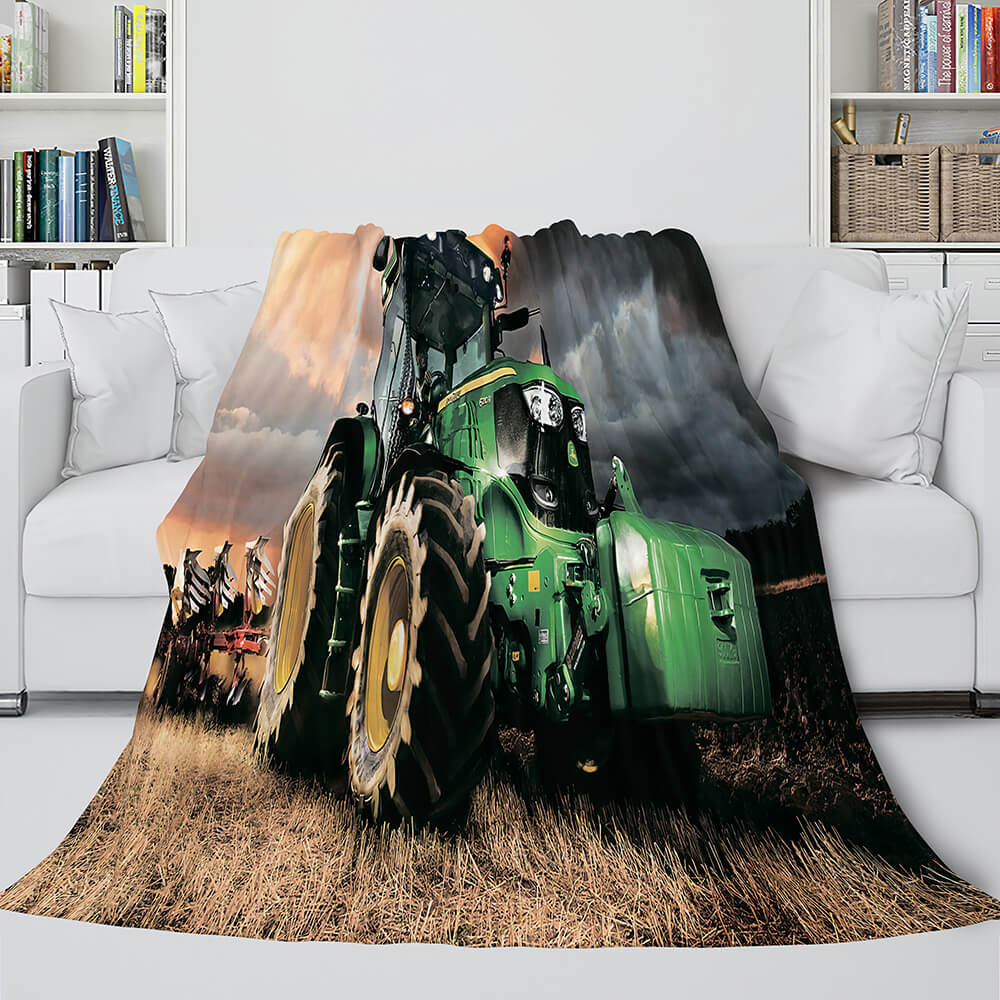 2024 NEW Farming Tractor Blanket Flannel Fleece Throw Room Decoration