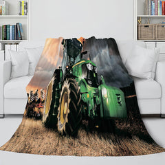 2024 NEW Farming Tractor Blanket Flannel Fleece Throw Room Decoration