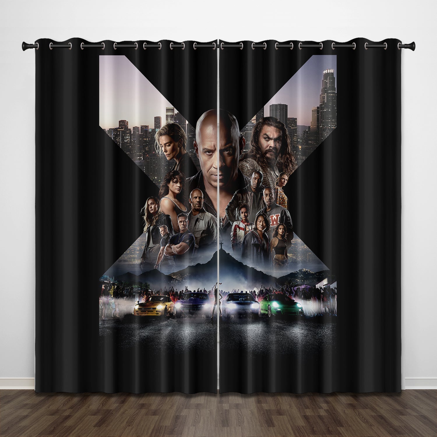2024 NEW Fast & Furious 10 Fast X Curtains Pattern Blackout Window Drapes