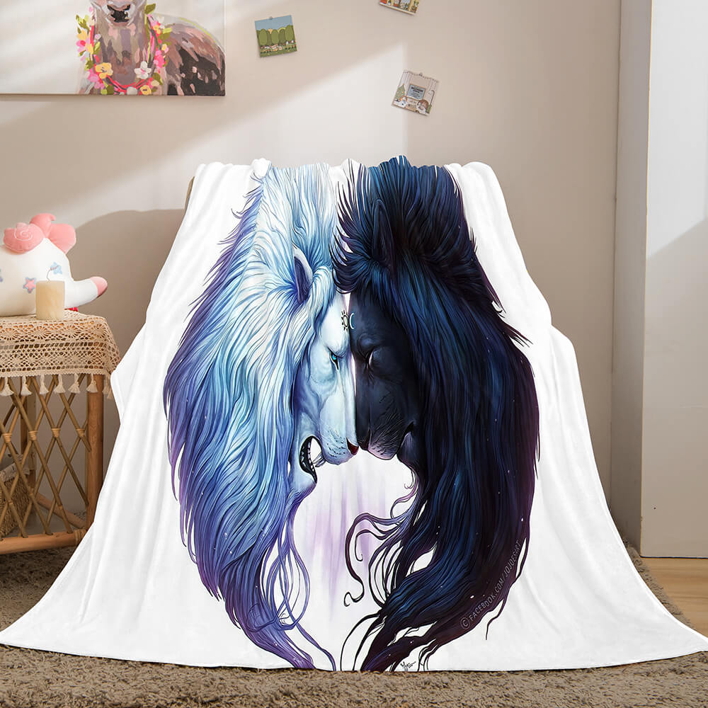 2024 NEW Fiercely Lion Flannel Blanket Room Decoration