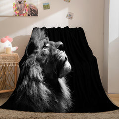 2024 NEW Fiercely Lion Flannel Blanket Room Decoration
