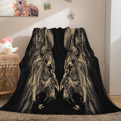 2024 NEW Fiercely Lion Flannel Blanket Room Decoration