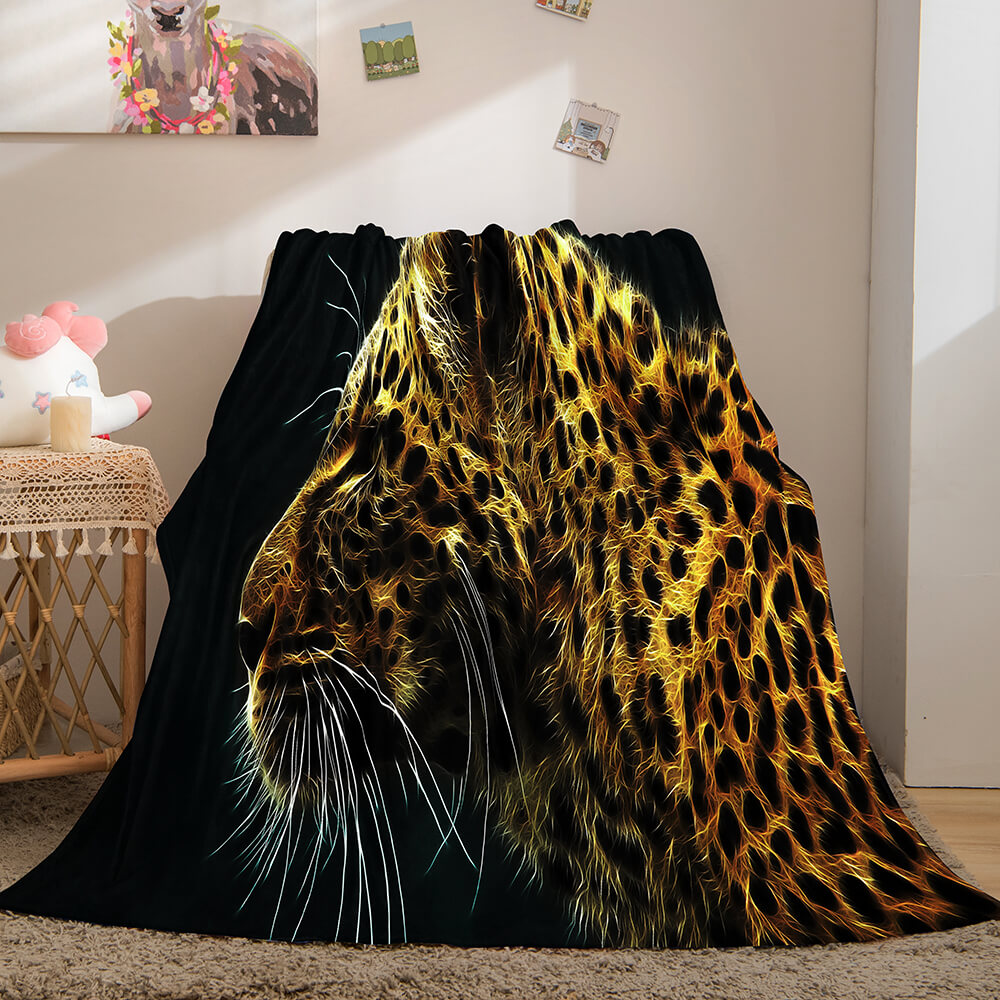 2024 NEW Fiercely Lion Flannel Blanket Room Decoration