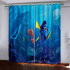 2024 NEW Finding Dory Curtains Pattern Blackout Window Drapes