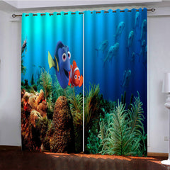 2024 NEW Finding Dory Curtains Pattern Blackout Window Drapes