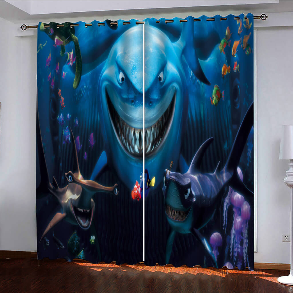 2024 NEW Finding Dory Curtains Pattern Blackout Window Drapes