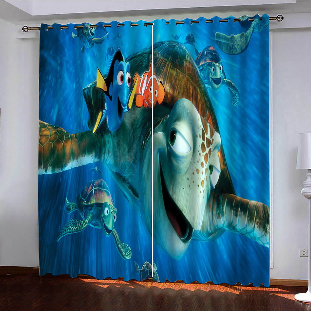 2024 NEW Finding Dory Curtains Pattern Blackout Window Drapes