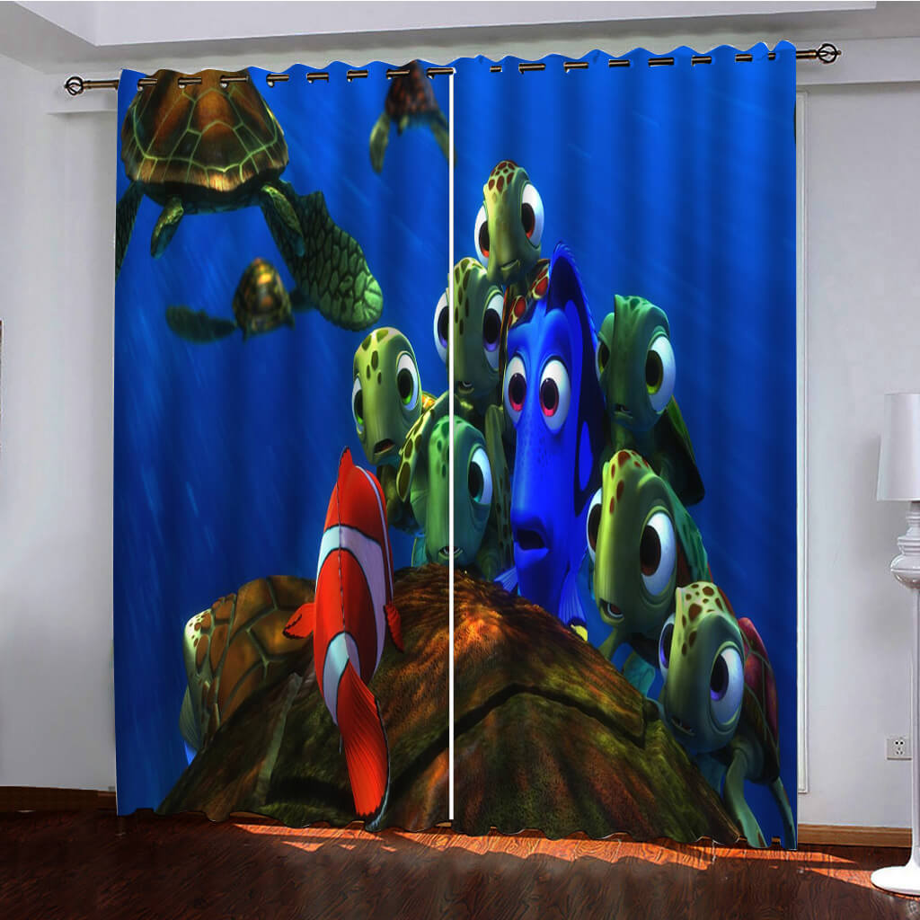 2024 NEW Finding Dory Curtains Pattern Blackout Window Drapes